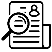 Magnifying glass over paper